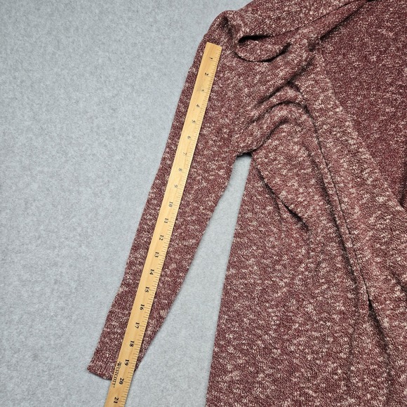 Massimo Dutti Cardigan Sweater Womens Medium Red Open Front Duster Knit Longline - Picture 10 of 11